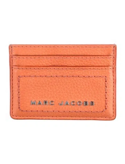 Pre-owned Marc Jacobs Leather Printed Card Holder In Orange