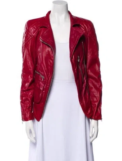 Pre-owned Marc Jacobs Leather Printed Evening Jacket In Red