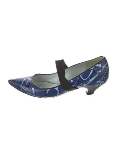 Pre-owned Marc Jacobs Leather Printed Pumps In Blue