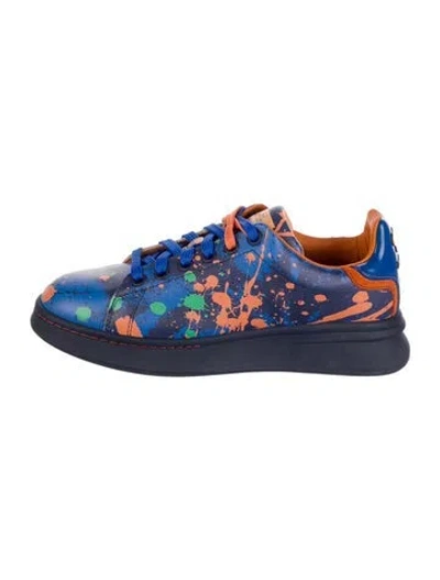 Pre-owned Marc Jacobs Leather Printed Sneakers In Blue