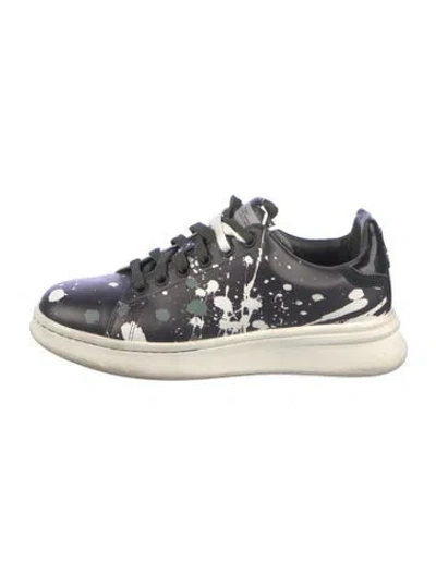 Pre-owned Marc Jacobs Leather Printed Sneakers In Blue