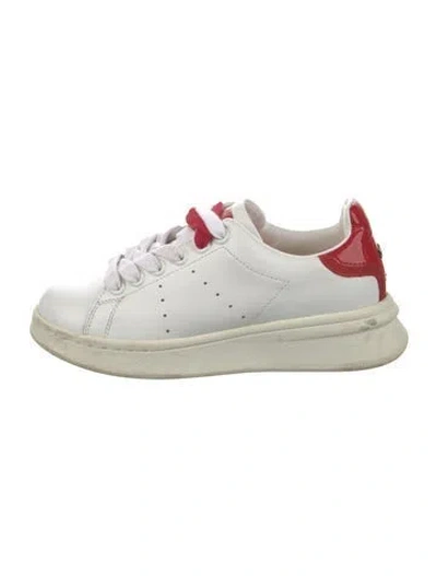 Pre-owned Marc Jacobs Leather Printed Sneakers In White