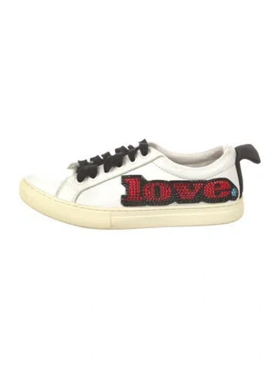 Pre-owned Marc Jacobs Leather Printed Sneakers In White