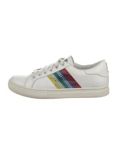 Pre-owned Marc Jacobs Leather Printed Sneakers In White