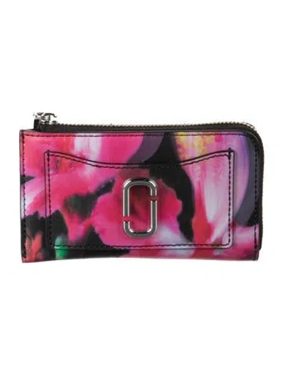 Pre-owned Marc Jacobs Leather Printed Wallet In Black