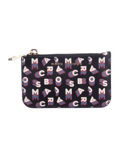 Pre-owned Marc Jacobs Leather Printed Wallet In Black
