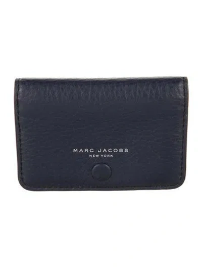Pre-owned Marc Jacobs Leather Printed Wallet In Blue