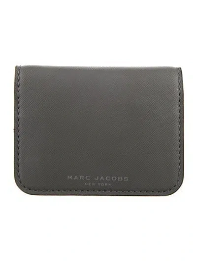 Pre-owned Marc Jacobs Leather Printed Wallet In Gray