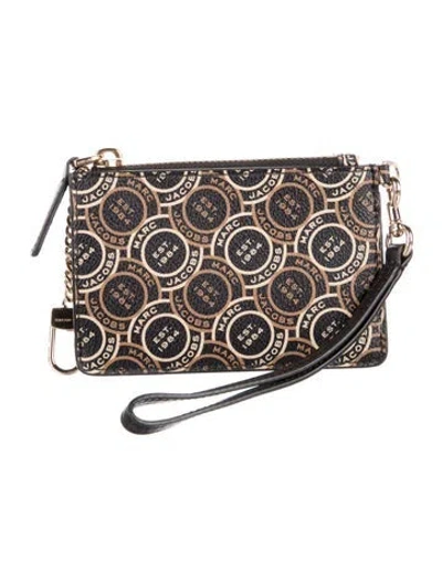 Pre-owned Marc Jacobs Leather Printed Wallet W/ Tags In Black