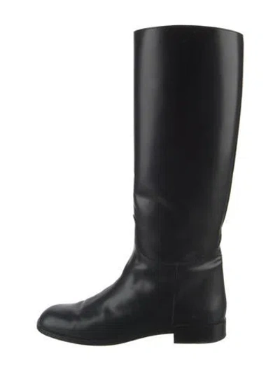 Pre-owned Marc Jacobs Leather Riding Boots In Black