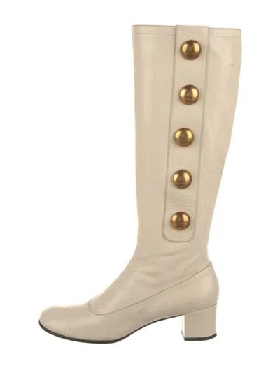 Pre-owned Marc Jacobs Leather Riding Boots In Neutral