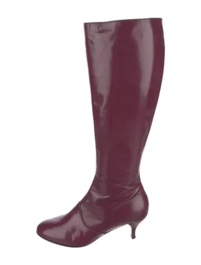Pre-owned Marc Jacobs Leather Riding Boots In Purple