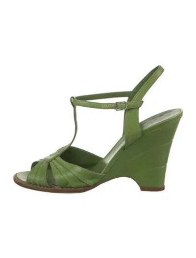 Pre-owned Marc Jacobs Leather Sandals In Green