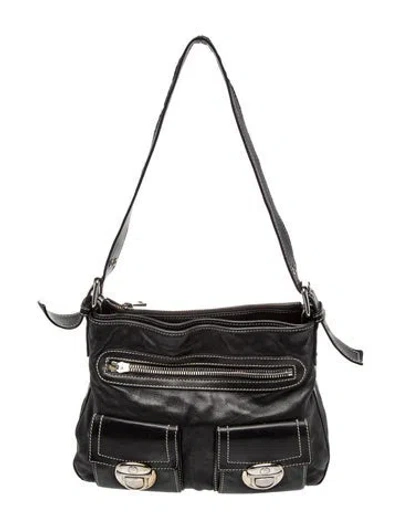 Pre-owned Marc Jacobs Leather Shoulder Bag In Black
