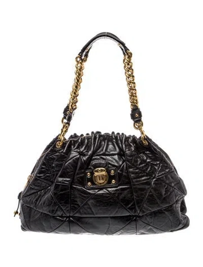 Pre-owned Marc Jacobs Leather Shoulder Bag In Black