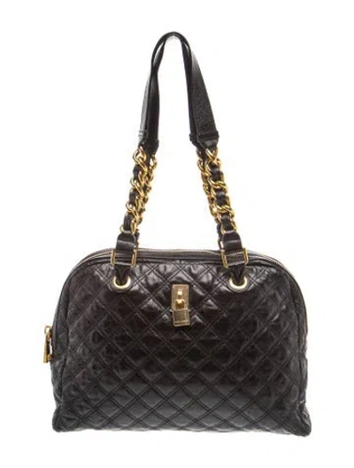 Pre-owned Marc Jacobs Leather Shoulder Bag In Black
