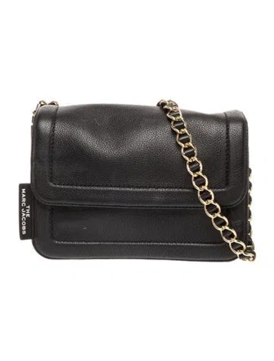 Pre-owned Marc Jacobs Leather Shoulder Bag In Black