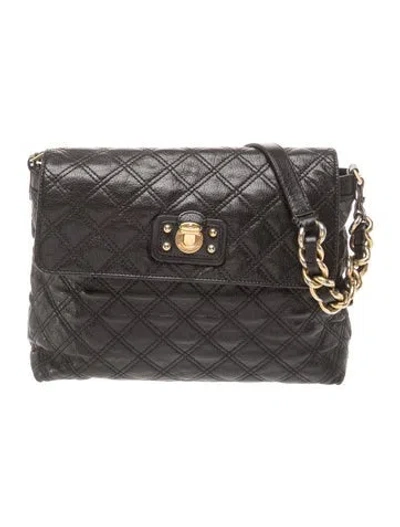 Pre-owned Marc Jacobs Leather Shoulder Bag In Black