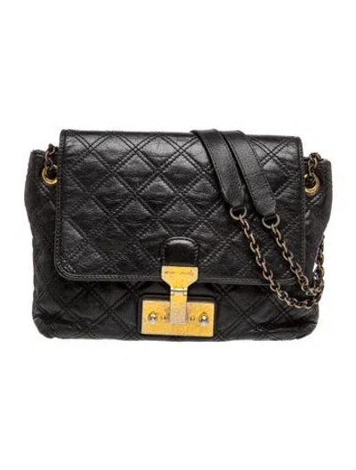 Pre-owned Marc Jacobs Leather Shoulder Bag In Black