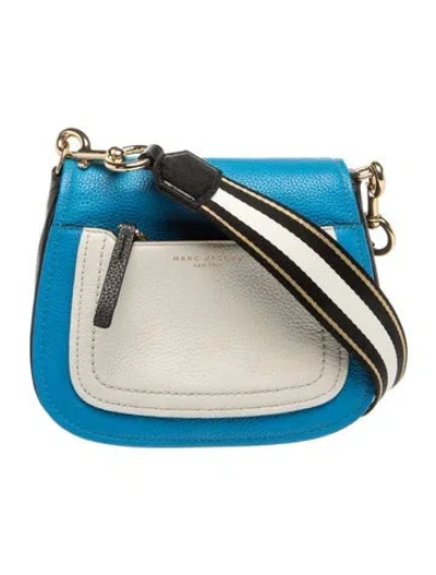 Pre-owned Marc Jacobs Leather Shoulder Bag In Blue/neutrals