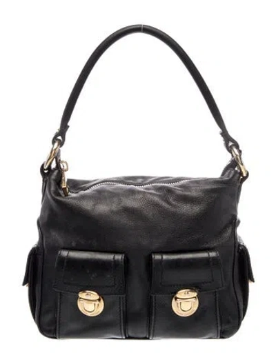 Pre-owned Marc Jacobs Leather Shoulder Bag Vintage In Black