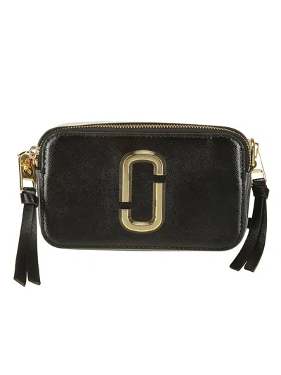 Marc Jacobs Leather Shoulder Bag With Gold-colored Details In Black