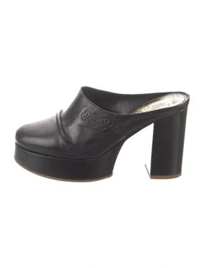 Pre-owned Marc Jacobs Leather Slides In Black