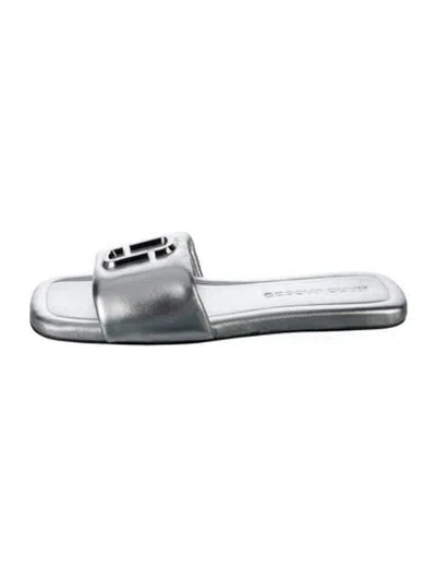 Pre-owned Marc Jacobs Leather Slides In Silver