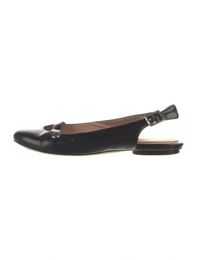Pre-owned Marc Jacobs Leather Slingback Flats In Blue