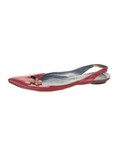 Pre-owned Marc Jacobs Leather Slingback Flats In Red