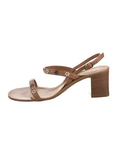 Pre-owned Marc Jacobs Leather Slingback Sandals In Brown