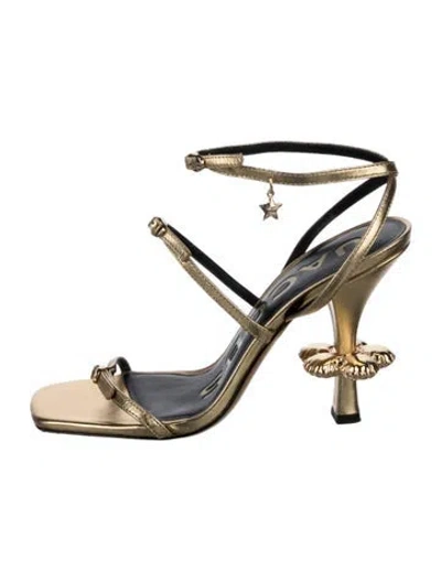 Pre-owned Marc Jacobs Leather Slingback Sandals In Gold