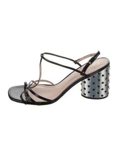 Pre-owned Marc Jacobs Leather Slingback Sandals In Silver