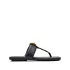 Marc Jacobs The Dual T Strap Black Leather Sandals In Black