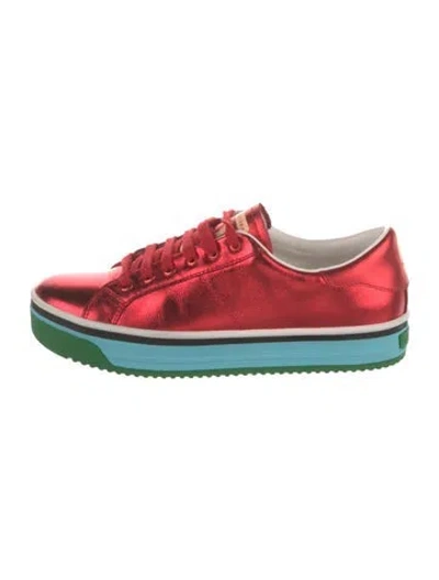 Pre-owned Marc Jacobs Leather Sneakers In Red