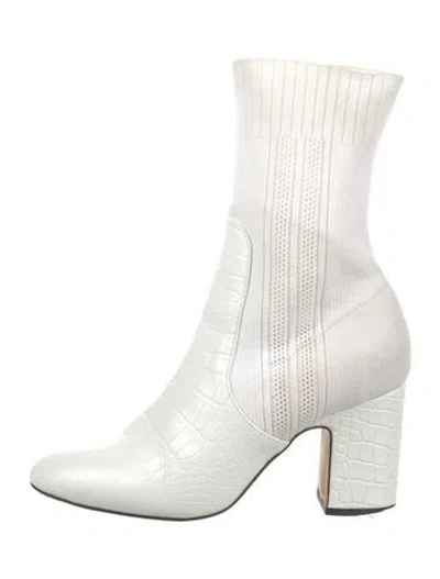 Pre-owned Marc Jacobs Leather Sock Boots In White