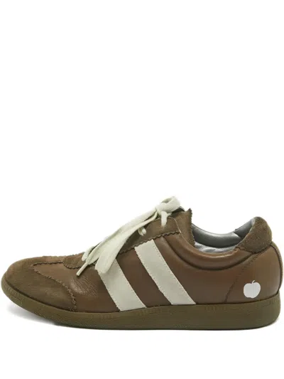 Pre-owned Marc Jacobs Leather Striped Sneakers In Brown