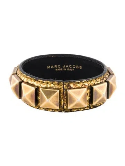 Pre-owned Marc Jacobs Leather Studded Bangle Bracelet, 7.75" In Multi