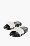 Marc Jacobs Leather The Slide Slides With Embossed Logo In White