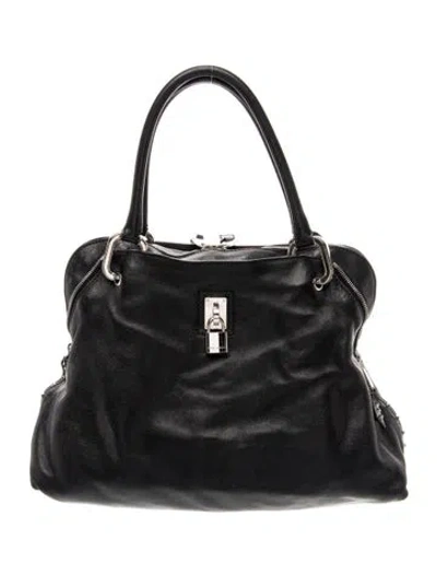 Pre-owned Marc Jacobs Leather Top Handle Bag In Black