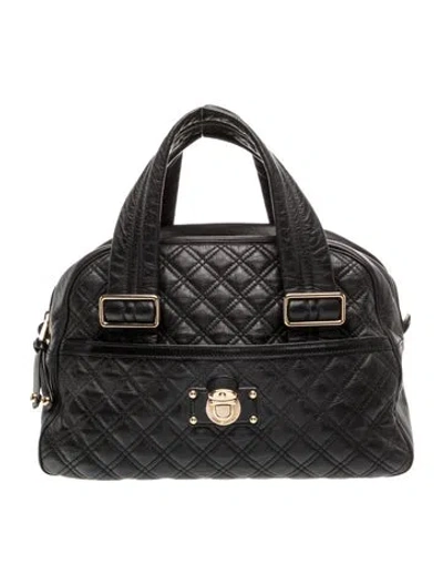 Pre-owned Marc Jacobs Leather Top Handle Bag In Black