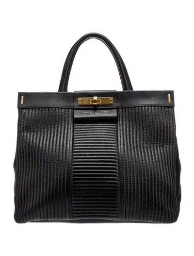 Pre-owned Marc Jacobs Leather Top Handle Bag In Black