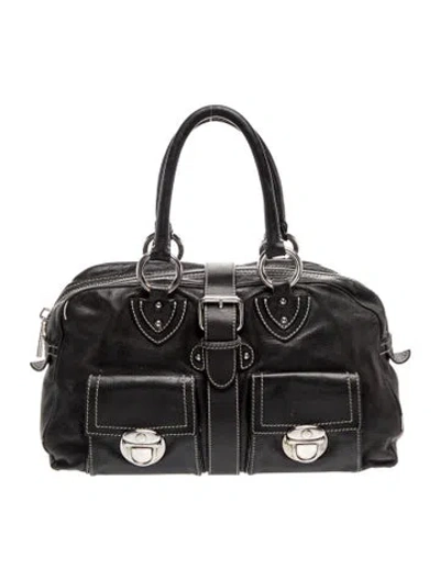 Pre-owned Marc Jacobs Leather Top Handle Bag In Black