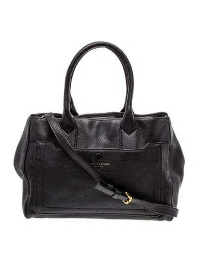 Pre-owned Marc Jacobs Leather Top Handle Bag In Black