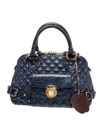 Pre-owned Marc Jacobs Leather Top Handle Bag In Blue