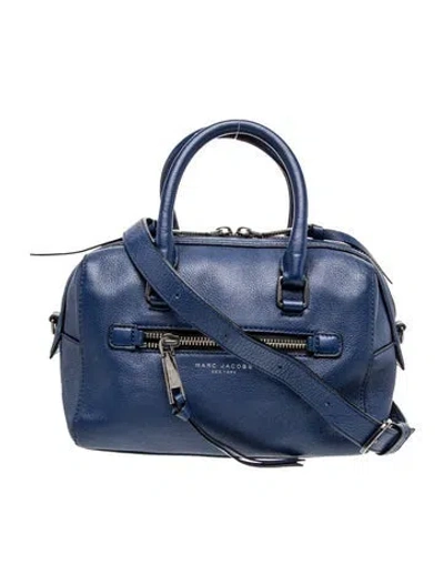 Pre-owned Marc Jacobs Leather Top Handle Bag In Blue