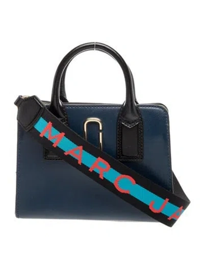 Pre-owned Marc Jacobs Leather Top Handle Bag In Blue