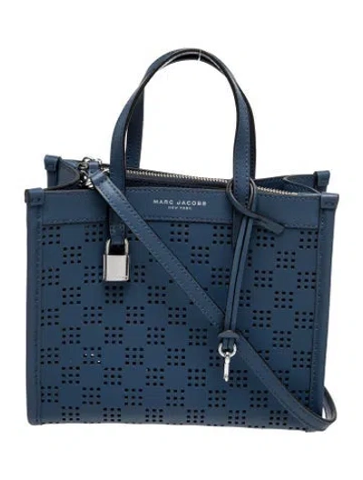 Pre-owned Marc Jacobs Leather Top Handle Bag In Blue