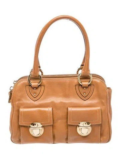 Pre-owned Marc Jacobs Leather Top Handle Bag In Brown