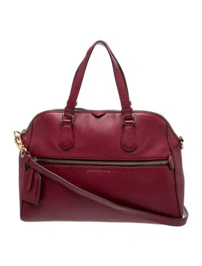 Pre-owned Marc Jacobs Leather Top Handle Bag In Burgundy